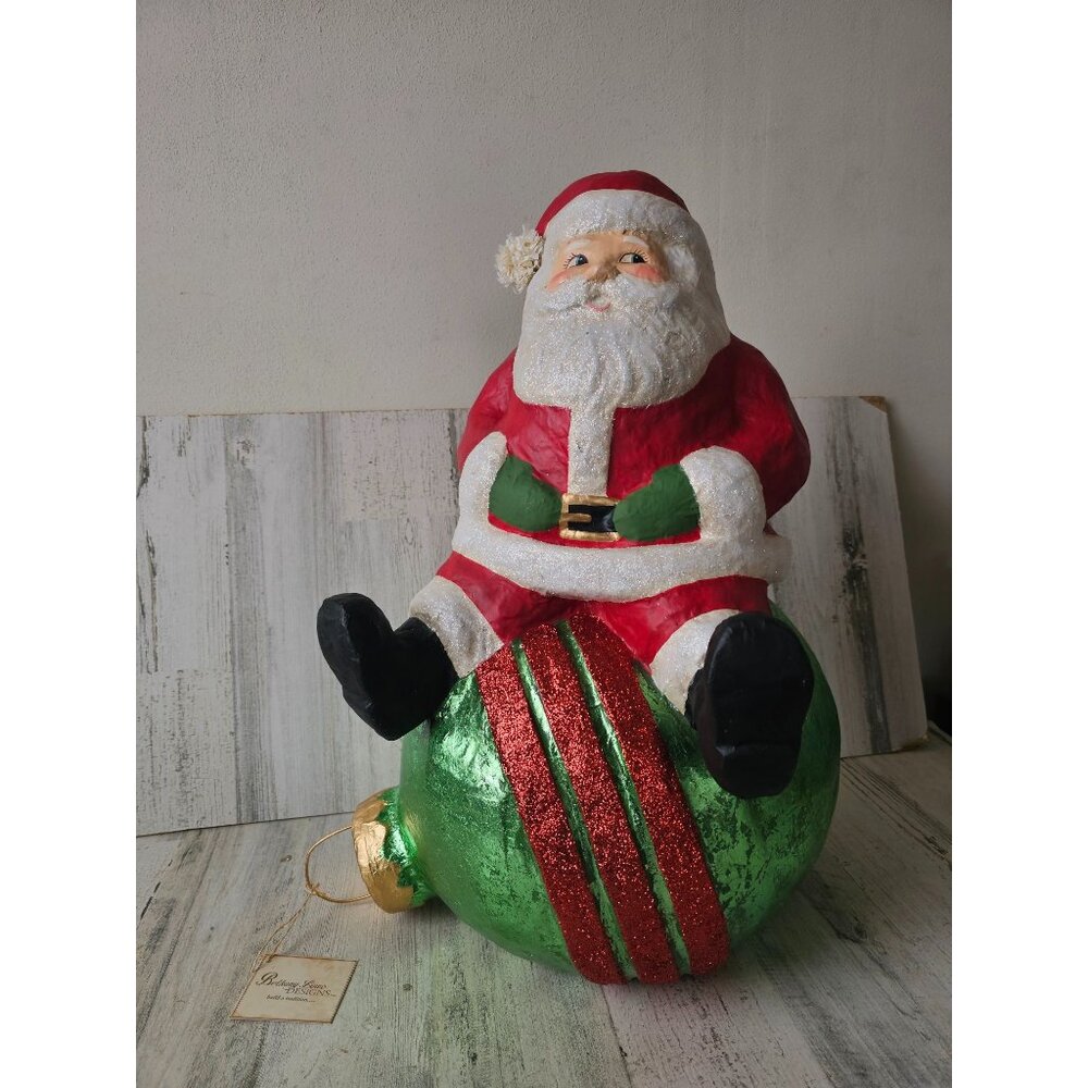 Bethany‎ lowe large Santa ornament centerpiece vintage decor paper mache